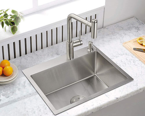 70x45 Topmount Stainless Steel Kitchen Sink Rectangular 16 Gauge Single stainless steel