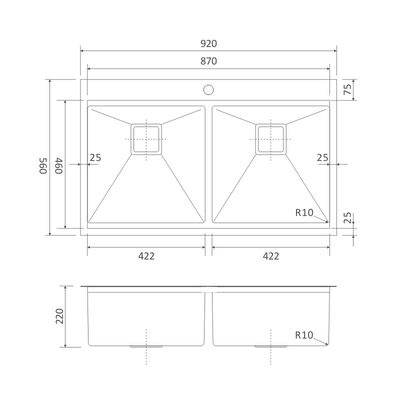 36 inch Stainless Steel Drop In Sink