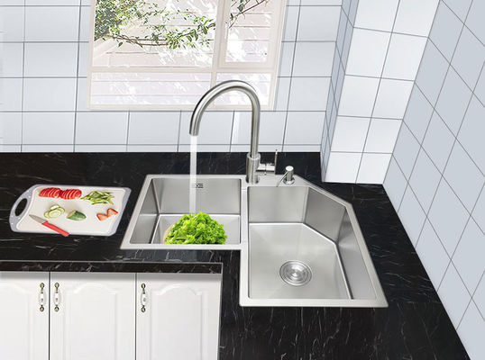 16 Gauge Apron Corner Stainless Steel Kitchen Sink  110x57